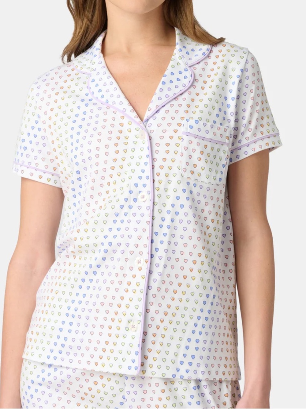 Roller Rabbit disco Hearts Polo pajama top large rainbow